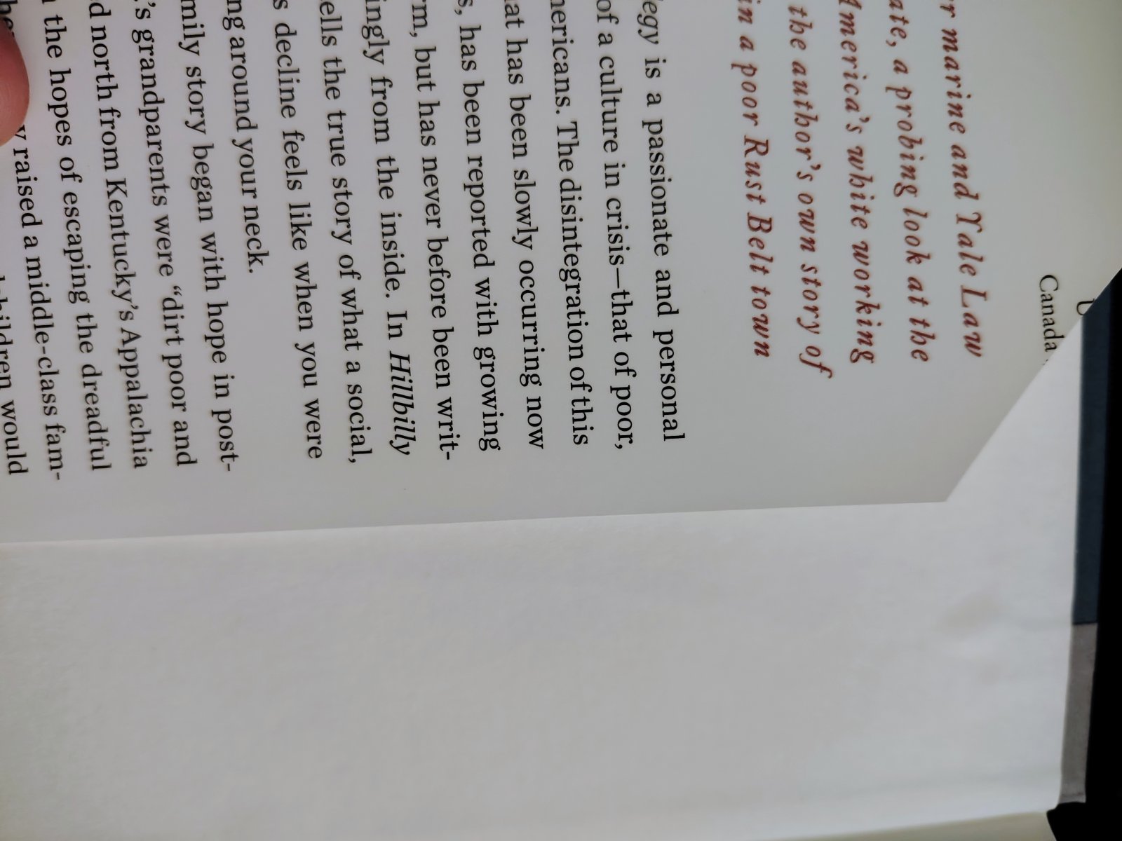 Photograph of Hillbilly Elegy (2 of 2)